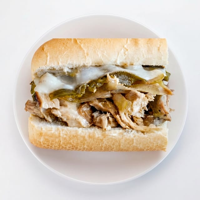 Chicken Philly Sandwich With Fries.